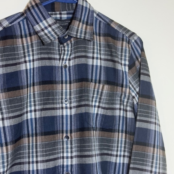 Bloomingdale's Men's Long Sleeve Button Checkered Flannel Shirts Multi S… - Picture 9 of 10